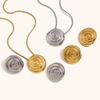 Tendencia Transfronteriza Europea y Americana Elegante Moda Acero Inoxidable Chapado en Oro de 18K Hilo Vórtice Concha Colgante Collar Aretes para Mujer