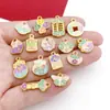 Pingente tradicional de peixe koi com gota de óleo banhado a ouro para riqueza e fortuna, nova pulseira de liga estilo chinês, acessórios de joias com caractere da fortuna atacado