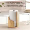 Portarrollos de Papel de Cocina de Madera para Mostrador Transfronterizo Portarrollos de Papel Almacenamiento Adornos Decorativos para Sala de Estar Caja de Almacenamiento Base Redonda Marco de Hierro