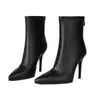 Botas Martin de cor sólida, tamanho grande para exportação, tamanhos 35-41 para mulheres, outono e inverno, bico fino, corte baixo, sola de borracha macia, zíper traseiro