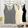 Popular Top de Algodón Puro Estilo Coreano, Largo, Versátil, Ajustado, con Almohadillas en el Pecho, Camisola para Mujer con Espalda Descubierta de Encaje