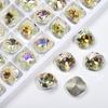 Celebridad de Internet K9 superficie multicorte 12mm clavo cuadrado grueso joyería colorido fondo puntiagudo pila de uñas de cristal Accesorios de ropa de diamante al por mayor