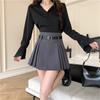 Foto Real Precio Real Falda Plisada para Mujer Primavera Otoño e Invierno Nueva Moda Falda de Cintura Alta Sentido del Diseño A Falda Corta a la Moda