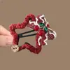 Pinza para el cabello de estrella roja de felpa de Año Nuevo, lazo, clip para flequillo, pasador lateral para cabello suelto, pasador, accesorio para el cabello de Navidad
