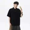 Camisa Polo Retro Americana Camiseta de Manga Curta para Homens e Mulheres, Marca Tendência de Verão Cleanfit, Versátil Par Meia-Manga