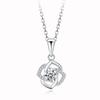 Collar de plata con cadena de clavícula de estilo coreano, elegante y hermoso, con colgante de flor de hibisco para mujer.