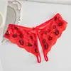 Tanga transparente seductor con abertura en la entrepierna T-pants, bragas sexys y encantadoras para la amante del tocador para mujeres, no es necesario quitarlas