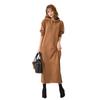 Vestido Longo Elegante de Manga Longa com Caimento Solto e Emagrecedor, Nova Moda Outono/Inverno 2026 Estilo Japonês Rakuten para Mulheres