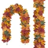 Enredaderas de Hojas de Arce Artificiales en Stock Transfronterizas para Otoño, Halloween, Acción de Gracias y Navidad; Follaje Artificial al por Mayor