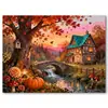 Serie de Halloween, nuevos diseños de pintura de diamantes DIY para exportación, con un castillo de calabaza con cobertura total de diamantes, adecuado para manualidades infantiles y decoración de dormitorios
