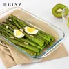 [Resistente ao calor 400 graus] Assadeira quadrada de vidro resistente ao calor, assadeira para peixe, uso doméstico, micro-ondas, forno, prato para churrasco