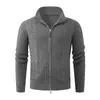 Otoño Invierno Nuevo Suéter de Punto Trenzado con Doble Cremallera para Hombre Cuello Alto Ropa de Punto Moda Juvenil Chaqueta Cardigan Casual