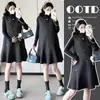 Outono/Inverno 2026 Novo Conjunto de Duas Peças Estilo Coreano para Gestante Suéter + Colete de Lã Vestido de Maternidade