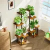 Estante de flores de hierro transfronterizo para interiores, salas de estar, macetas multicapa de pie, plantas verdes, balcones, estante de almacenamiento