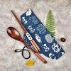 Bolsa de almacenamiento para vajilla estilo japonés bolsa de tela de lino palillos cuchara almacenamiento portátil bolsa de tela triangular atado bolsa para vajilla