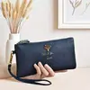 Bolsa de Mão para Mulheres, Couro Genuíno, Novo Estilo Versátil, Bolsa de Mão Casual de Couro Bovino Camada Superior, Bolsa de Celular da Moda, Carteira