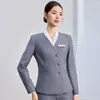 Nueva colección de otoño: atuendo formal profesional para profesores y presentadores, trajes elegantes, vestidos y trajes rojos para mujer