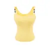 Camisole de Contas para Menina Quente com Bojo para o Verão, Sutiã Integrado e Lindo Design nas Costas, Top Pura Desejo