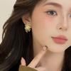 Aretes Fuegos Artificiales Dorados Aguja de Plata S925 Aire Otoño e Invierno Nueva Entrada Lujo Gama Alta Combinación Total Moda Aretes Flash para Mujer