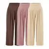Cárdigan de punto fino con ribete de encaje y camisola, conjunto de verano puro deseo para mujer, pantalones largos holgados de pierna ancha, conjunto de tres piezas de color café