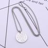 Collar de acero de titanio para hombre, colgante de cara sonriente giratoria con cara llorosa, cadena de suéter, accesorios de Hip Hop Street para minorías europeas y americanas con temblores de viento