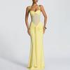 Novo Vestido Longo Ruched Feminino Estiloso da Amazon para 2025, Vestido Bodycon Sem Costas Fashion e Sexy