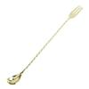 Cuchara de bar anti-tenedor doble cabeza doble propósito acero inoxidable cuchara de bar tallo de bar cuchara mezcladora de café extendida barman barra de bar juego de vino