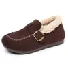 Nuevos zapatos casuales de algodón cómodos 2026, zapatos tipo Birkenstock peludos sin cordones de suela plana para mujer, forrados de felpa para el invierno para abrigar