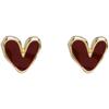 Brincos vermelhos do parafuso prisioneiro do esmalte da gota do amor para mulheres outono e inverno ins nicho design brincos suaves elegantes pequenos brincos requintados
