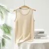 Camisola de Cachemira Pura con Cuello en U y Canalé Chaleco de Punto Clásico Versátil como Capa Base para Otoño e Invierno Camiseta Interior Cálida sin Mangas