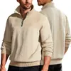 Moletom casual retrô americano transfronteiriço com gola alta, zíper, corte solto, tricô pesado, jacquard, patchwork, manga longa para outono e inverno