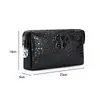 Cartera de Negocios para Hombre Pu Transfronteriza Nueva Patrón de Cocodrilo Gran Capacidad Bolso Casual de Negocios Cartera de Piel de Vaca de Primera Capa para Hombre