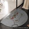 Alfombrilla de Suelo de Goma Huitu Tejida con Forma de Abanico Semicircular Estampada Alfombrilla para el Pie de Baño Estudio Sala de Estar Antideslizante Absorbente de Agua