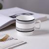 Taza Apilable de Cerámica Estilo Hepburn Nórdico Simple Blanco y Negro Taza Creativa para Oficina Diseño con Sentido del Diseño para Pareja