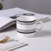 Taza Apilable de Cerámica Taza de Agua para Oficina Taza de Pareja Taza de Café Creativa Taza de Té Estilo Escandinavo Hepburn Taza Geométrica