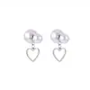 Pendientes de Perlas Estilo Minimalista Ins Europeo y Americano para Mujer, Pendientes Versátiles de Acero Inoxidable de Lujo Ligero de Gama Alta