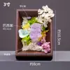 Runyang Joias Ornamento de Porta-Retrato Seco de Pedra Bruta Natural Estilo Amethyst Chrysanthemum Snail Flor Eterna 3 polegadas Presente Dia dos Namorados Chinês