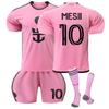 2425 Miami Número de Casa 10 Camiseta de Fútbol de Messi 9 Camiseta de Suárez Conjunto Rosa Camiseta de Fútbol de Moda