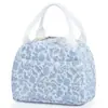 Bolsa de Almoço Lancheira Térmica Bolsa Cooler de Armazenamento À Prova de Vazamentos Bolsa de Mão de Veludo Cotelê para Trabalho Viagem Praia Piquenique