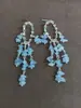 Verano Energético~ Pendientes de Borla con Perlas Azules Completamente Diamantados para Mujer, Pendientes de Botón Únicos y Hermosos, Accesorios para Orejas Estilo Vacaciones en la Playa
