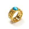 Anillo Retro Europeo y Americano de Acero Inoxidable con Oro de 18K Ahuecado Ojo de Gato para Mujer Ins Nicho de Alta Gama Versátil