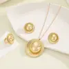 Joias Transfronteiriças Europeias e Americanas Metal Personalizado Moda Geométricas Brincos Femininos Celebridade da Internet Retrô Redondos Conjunto de Brincos e Colar