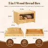 Caja de Almacenamiento de Pan de Bambú Contenedor de Almacenamiento Tipo Cajón de Cocina Caja de Almacenamiento de Madera Multifuncional para el Hogar