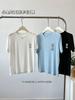 Playera de Manga Corta con Cuello Redondo Pequeño Dorado, Suave y Delicada con la Piel, Lana Tencel, Hombro Derecho Descubierto para Mujer, Top Básico Sencillo, Casual y Versátil