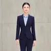 Moda Otoño 2026 Traje Gris de Manga Larga Profesional de Negocios para Mujer, Ropa de Trabajo Elegante para Joyerías y Tiendas de Oro