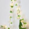 Nueva lámpara LED de alambre de cobre de ratán de flor de cerezo transfronteriza Lámpara decorativa de hoja verde para el hogar nórdico Guirnalda de luces de colores Foto Carril