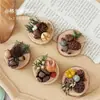 Ímã de Geladeira Estilo Floresta Canela Espécime de Planta Flor Seca Adesivo Magnético DIY Natal Souvenir de Compra em Grupo Corporativo Presente de Aniversário