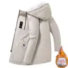 Jaqueta Quente de Outono e Inverno para Homens, Nova Jaqueta Corta-Vento Casual Tendência, Jaqueta de Lã de Cordeiro Espessa e Forrada com Fleece, Top de Moda Masculina