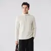 Camisa de Acetato, Lana y Seda con Media Cremallera para Hombre, Casual de Manga Larga, Ropa Antibacteriana 10A, Procesamiento Personalizado a partir de Diseños Proporcionados