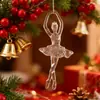Decoração de Natal Garfo de Cristal Menina de Ballet Pingente Transparente Arranjo Adereços para Árvore de Natal Atacado
